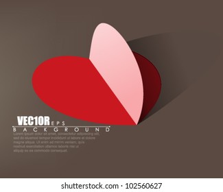 eps10 vector folder paper heart isolated on brown background