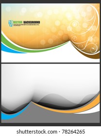 eps10 vector foliage inspired background with front and back