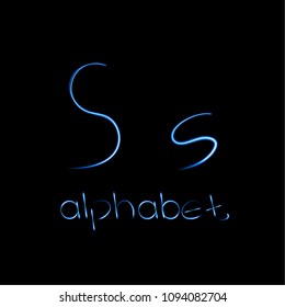 Eps10, vector font, neon letters, English alphabet