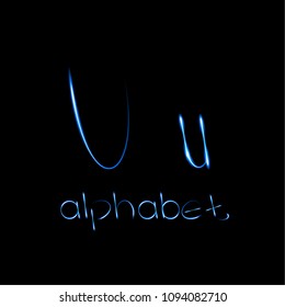 Eps10, vector font, neon letters, English alphabet