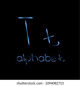 Eps10, vector font, neon letters, English alphabet