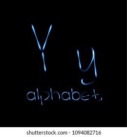 Eps10, vector font, neon letters, English alphabet
