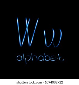 Eps10, vector font, neon letters, English alphabet