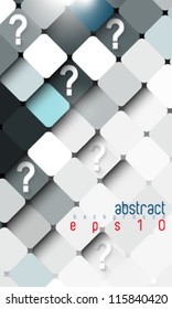 eps10 vector frontal block structure with question mark elements background