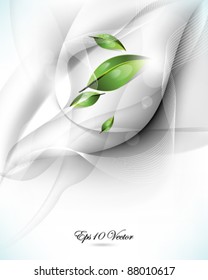 eps10 vector futuristic elegant wave with leaf elements