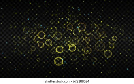 EPS10. Vector glitter wave abstract illustration. star dust trail sparkling particles isolated on transparent background. Magic concept