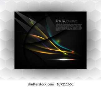 eps10 vector glowing wave isolated on black background