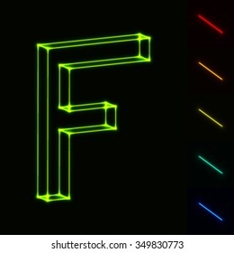 EPS10 letra F del alambre brillante vectorial - color fácil de cambiar