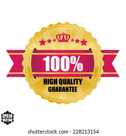 EPS10 Vector : Gold Label, Sticker, Tag, and Sign with Pink Ribbon High Quality Badge, isolated on white background.