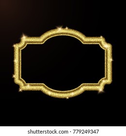 Eps10 vector golden glitter shiny sparkles frame design