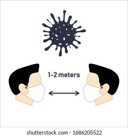 Gráfico vectorial EPS-10
distancia segura de la infección