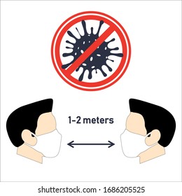 EPS-10 vector graphic
safe distance from infection
