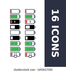 EPS-10 vector graphic signs of the charge level on the phone	
