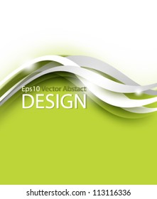 Eps10 Vector Green Background with Stylish Wave Design