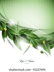 eps10 vector green leaves elements background design