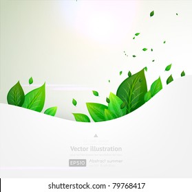 eps10 vector green leaves modern design