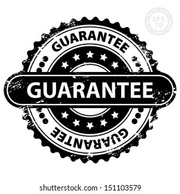 EPS10 Vector : Guarantee Rubber Stamp (Sticker, Tag, Icon, Symbol) with Grunge, isolated on white background 