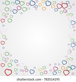eps10 vector happy Valentine's Day illustration. Colorful flying hearts isolated on white background. Happy holiday greeting background. Graphic design element mock-up. Template for web, print, design