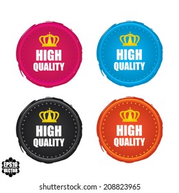 EPS10 Vector : High quality Sale colorful labels, stickers, tags, stamp and icons with crown.