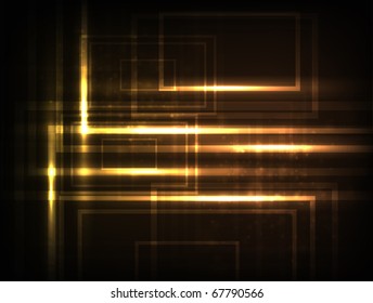 EPS10 vector high-tech design against dark background; composition is colored in shades of yellow and orange