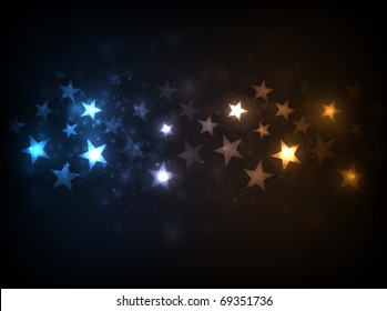 EPS10 vector horizontal star flow design against dark background