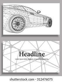 eps10 vector illustration abstract business card corporate style of your company. Variant design business card template with design elements of a sports car