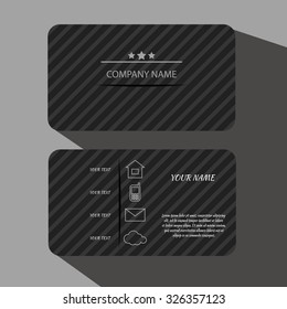 Eps10 Vector Illustration Abstract Elegant Black Business Card Template