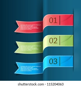 eps10 vector illustration abstract numbered ribbon / banner with bright colors and dotted design