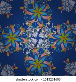 EPS10 Vector illustration. Beautiful fabric pattern. Cute seamless floral print with spring flowers.