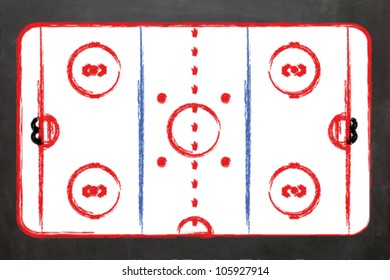 EPS10 Vector Illustration of a Blackboard with an Ice Hockey field