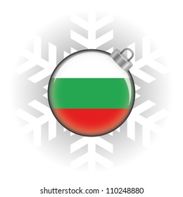 EPS10 Vector illustration of the Bulgaria flag in a bauble with snowflake in background