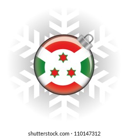 EPS10 Vector illustration of Burundi flag in a bauble with snowflake in background