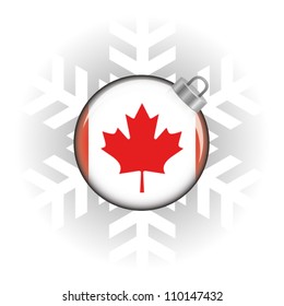 EPS10 Vector illustration of Canada flag in a bauble with snowflake in background
