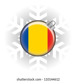 EPS10 Vector illustration of Chad flag in a bauble with snowflake in background