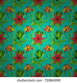 EPS10 Vector illustration. Cute seamless floral print with spring flowers. Beautiful fabric pattern.