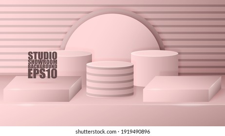 EPS10 Vektorgrafik. Design eines luxuriösen Showrooms. Einfach zu bedienen, um Ihre Produkte zu bewerben.