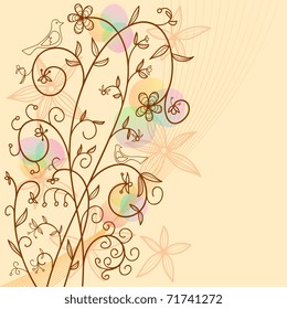 Eps10 Vector illustration. Floral abstract backgrounds art illustration element for design