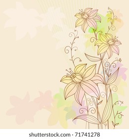 Eps10 Vector illustration. Flowers abstract background art illustration element for design