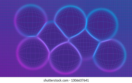 eps10. Vector illustration. grid of lines curved in the style of a crow. Ultraviolet lines on a multi-colored background.