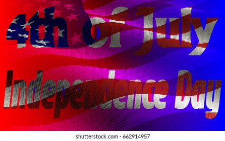 EPS10. Vector illustration. Independence Day of America Day on 4th July against the background of the American flag in a mosaic style.
