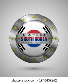 EPS10 Vector illustration. Realistic button. Made in South Korea, Premium Quality. Perfect for any use.	