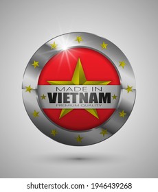 EPS10 Vector illustration. Realistic button. Made in Vietnam, Premium Quality. Perfect for any use.