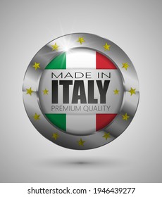 EPS10 Vector illustration. Realistic button. Made in Italy, Premium Quality. Perfect for any use.