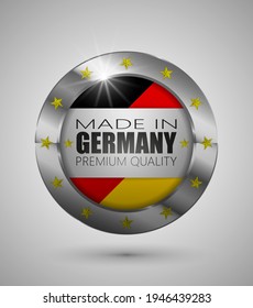 EPS10 Vector illustration. Realistic button. Made in Germany, Premium Quality. Perfect for any use.	