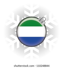 EPS10 Vector illustration of the Sierra Leone flag in a bauble with snowflake in background