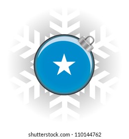 EPS10 Vector illustration of Somalia flag in a bauble with snowflake in background