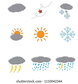 eps10 vector illustration weather icons flat doodle style