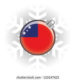 EPS10 Vector illustration of Western Samoa flag in a bauble with snowflake in background