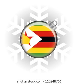 EPS10 Vector illustration of the Zimbabwe flag in a bauble with snowflake in background