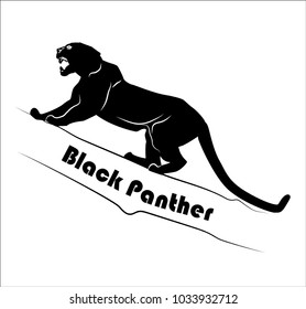 eps10, vector image,
black panther, logo, silhouette, wild animal, nature